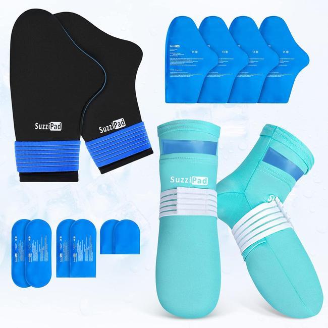 SuzziPad Cold Therapy Socks & Hand Ice Pack, Cooling Gloves for Chemotherapy, Chemo Care Package for Women