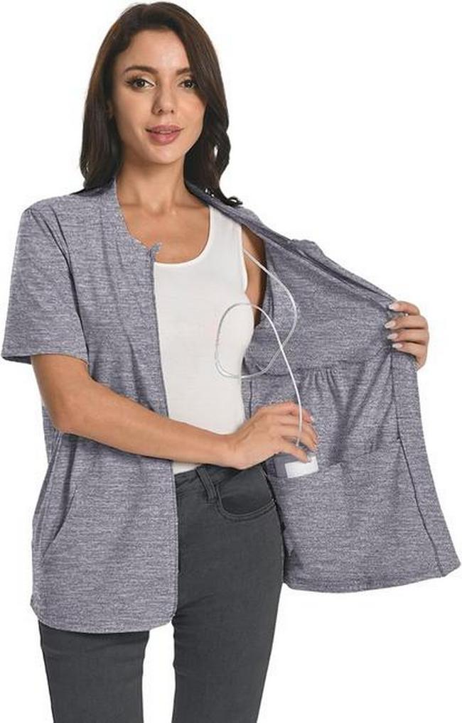 Post Mastectomy Zip Shirts with Drain Pockets