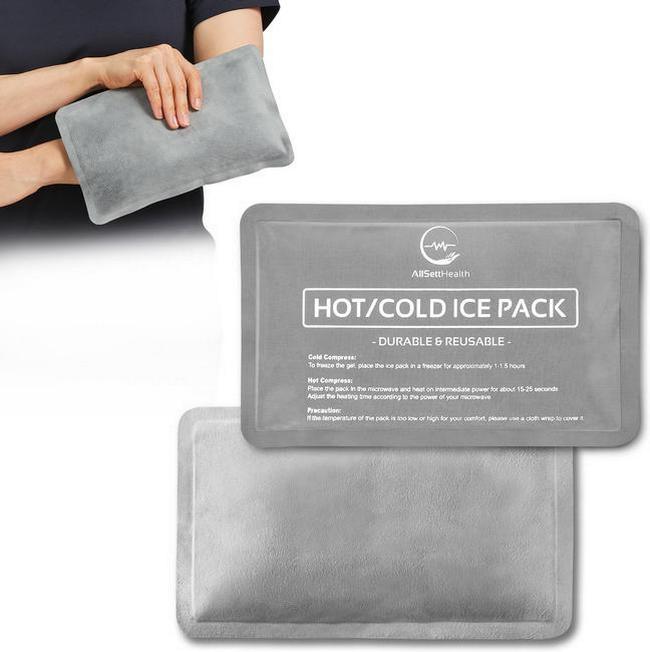 Reusable Ice Packs for Injuries - (10" x 6") Soft Ice Pack with 1 Sided Velvet Soft Fleece Fabric, Flexible Hot and Cold Gel Ice Pack Set